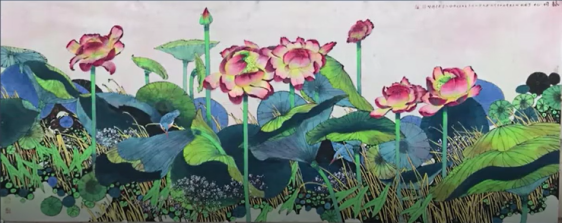 优秀校友、著名画家毛光辉先生为母校创作画作《咏同心》