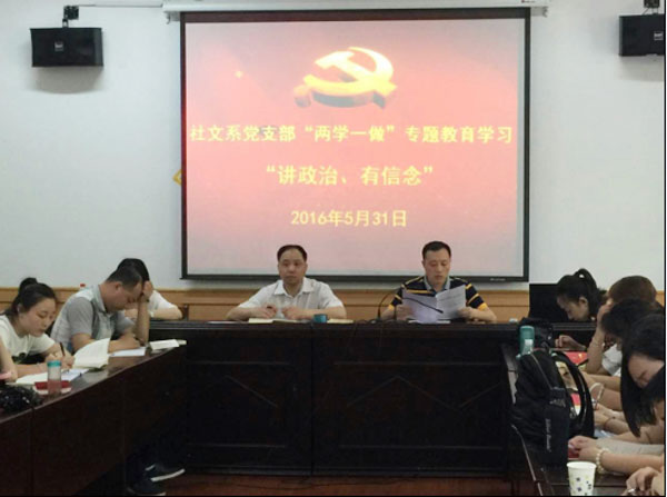 社文系党支部开展“两学一做”专题教育学习活动