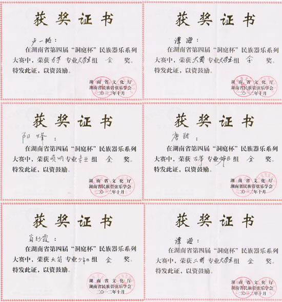 我院师生在第四届“洞庭杯”民族器乐系列大赛中喜获多项荣誉